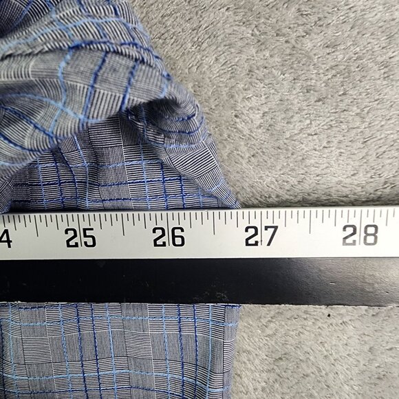 Men's Tasso Elba Shirt Blue & Gray Plaid Long Sleeve Button-Down Size XXL - Picture 8 of 10